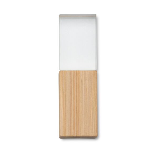 SPBrindes Corporativos - PEN DRIVE BAMBU CRISTAL 8GB