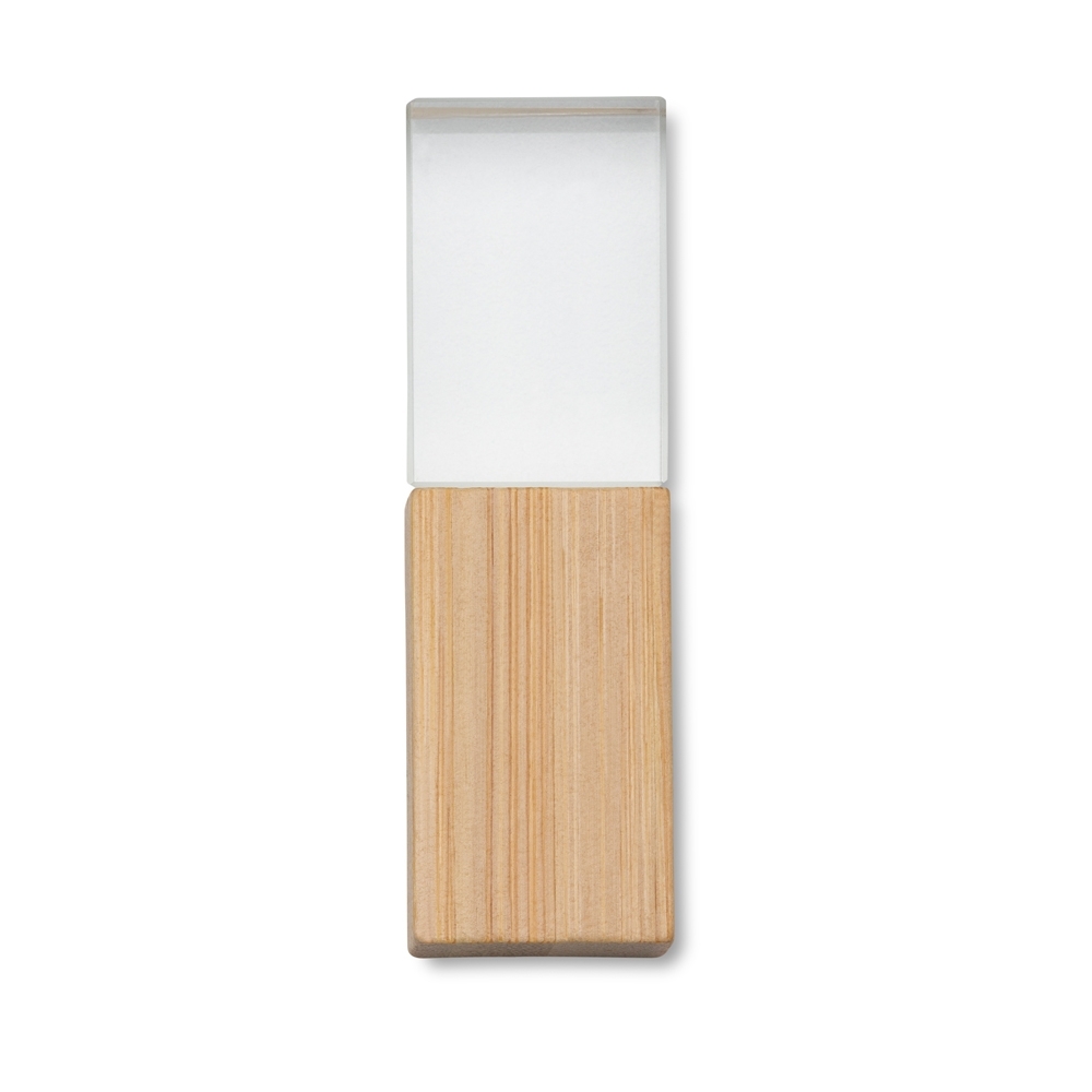 SPBrindes Corporativos - PEN DRIVE BAMBU CRISTAL 8GB