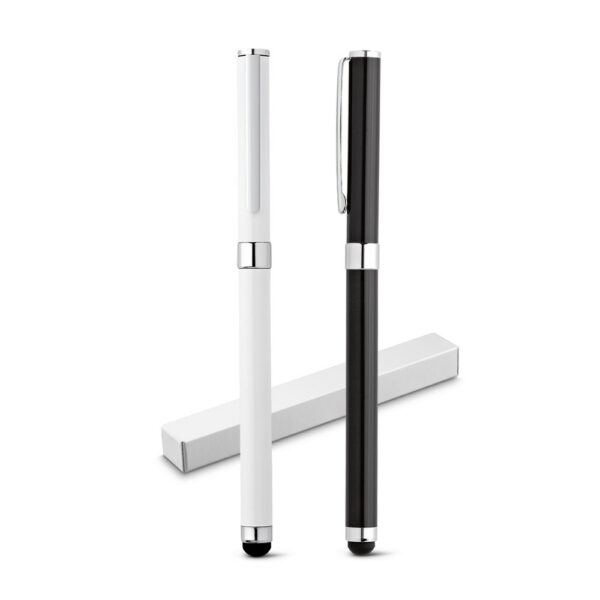 TOUCH. Caneta roller em metal com corpo brilhante e escrita em pr SPBrindes Corporativos - TOUCH. Caneta roller em metal com corpo brilhante e escrita em preto