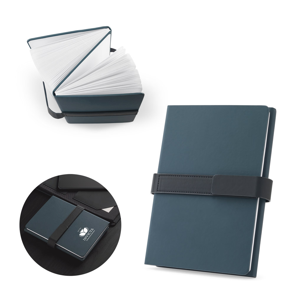 SPBrindes Corporativos - HILST. Caderno A5 com capa dura em 80% materiais reciclados estruturado em duas partes: páginas paut