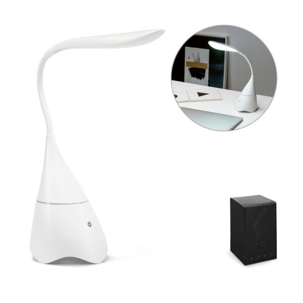 GRAHAM. Luminária de mesa com caixa de som em ABS com 18 LEDs de SPBrindes Corporativos - GRAHAM. Luminária de mesa com caixa de som em ABS com 18 LEDs de alto brilho