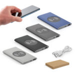 SPBrindes Corporativos - CASSINI 4'0. Bateria portátil com carregador por indução em alumínio 100% reciclado (4'000 mAh)