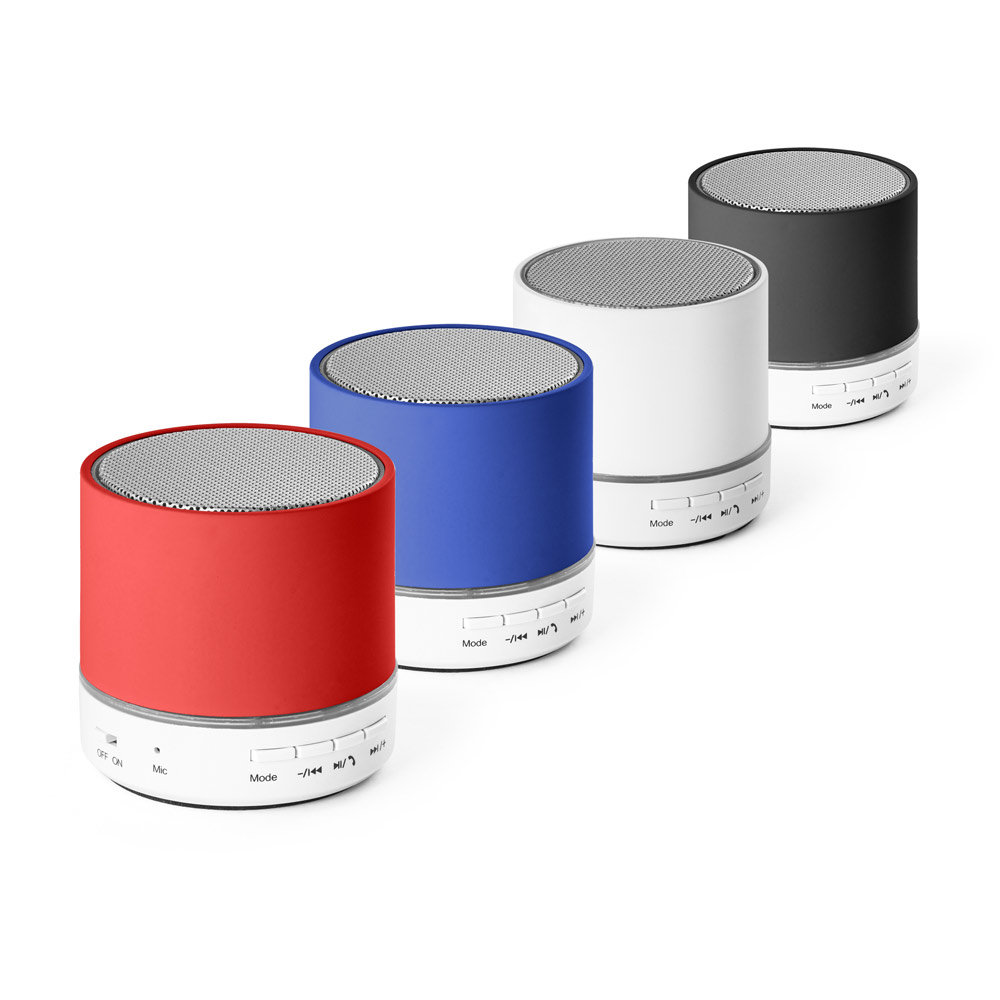 SPBrindes Corporativos - PERRY. Caixa de som com microfone em ABS