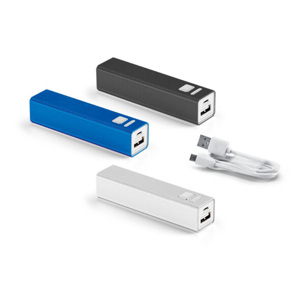 LEO 2'2. Bateria portátil em alumínio (2'200 mAh) | SPBrindes Cor SPBrindes Corporativos - LEO 2'2. Bateria portátil em alumínio (2'200 mAh)