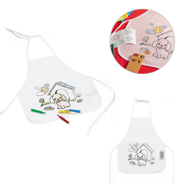 SPBrindes Corporativos - GUSTEAU. Avental de criança para colorir em non-woven (80 g/m²)