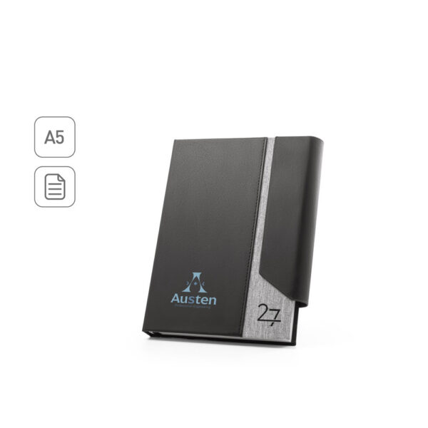 AUSTEN A5. Agenda A5 em PU (58% reciclado) e PET reciclado (100% SPBrindes Corporativos - AUSTEN A5. Agenda A5 em PU (58% reciclado) e PET reciclado (100% rPET) 300D