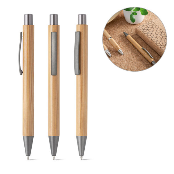 ELLIOT. Caneta esferográfica em bambu com escrita em azul | SPBri SPBrindes Corporativos - ELLIOT. Caneta esferográfica em bambu com escrita em azul