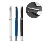 SPBrindes Corporativos - LANDO ROLLER. Caneta roller em alumínio com escrita em azul