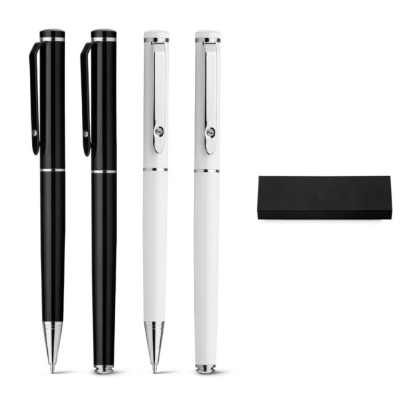 SPBrindes Corporativos - CALIOPE SET. Conjunto de canetas roller e esferográfica em metal
