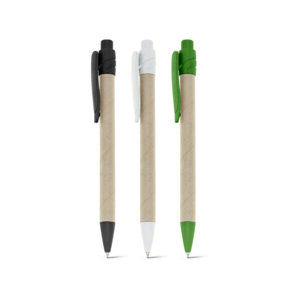 MASAI. Caneta esferográfica em papel kraft reciclado com escrita SPBrindes Corporativos - MASAI. Caneta esferográfica em papel kraft reciclado com escrita em azul