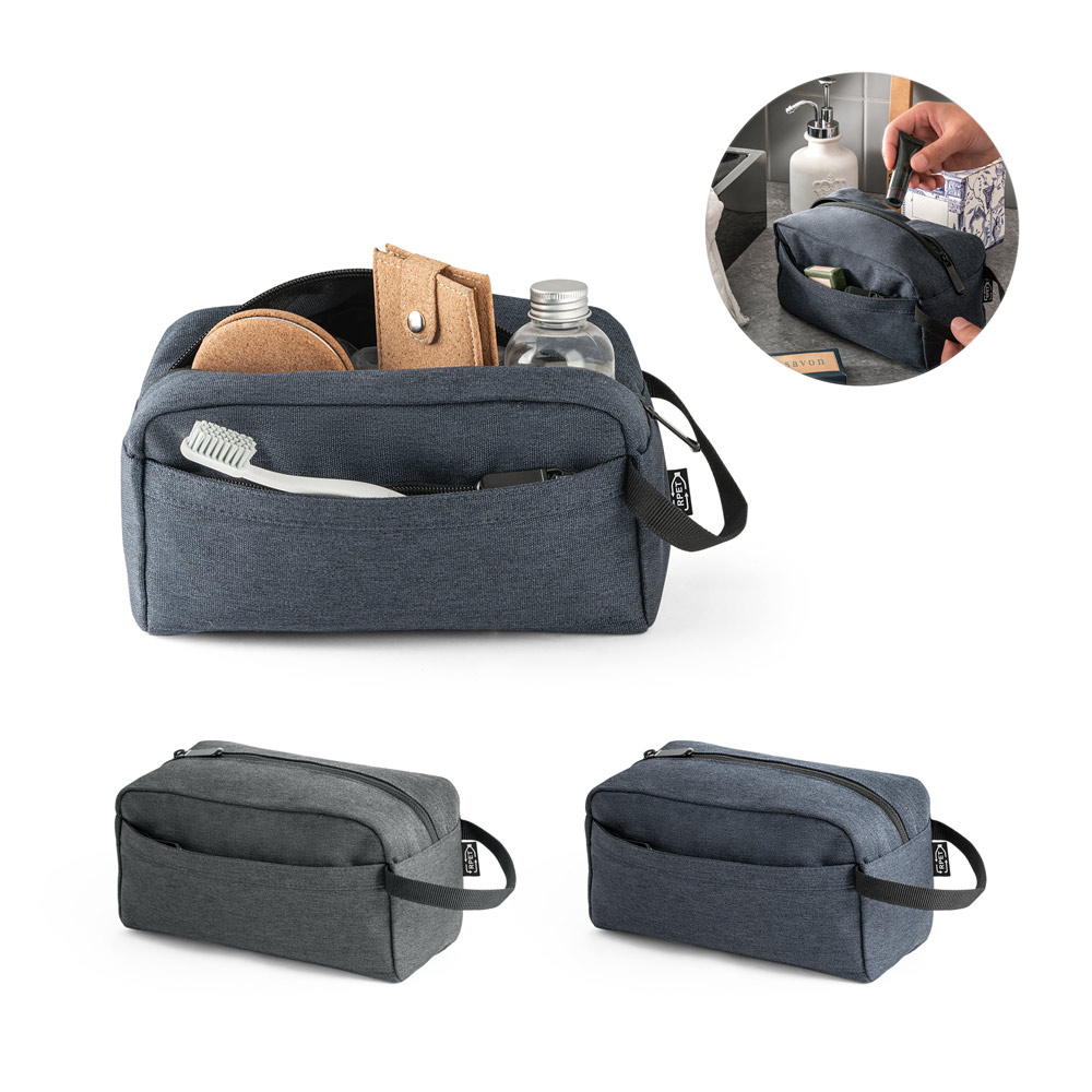 SPBrindes Corporativos - REPURPOSE BAG. Bolsa de cosméticos em poliéster reciclado 600D