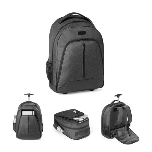EINDHOVEN. Mochila trolley para notebook (15'6'') em 600D de alta SPBrindes Corporativos - EINDHOVEN. Mochila trolley para notebook (15'6'') em 600D de alta densidade e poliéster 600D imperme