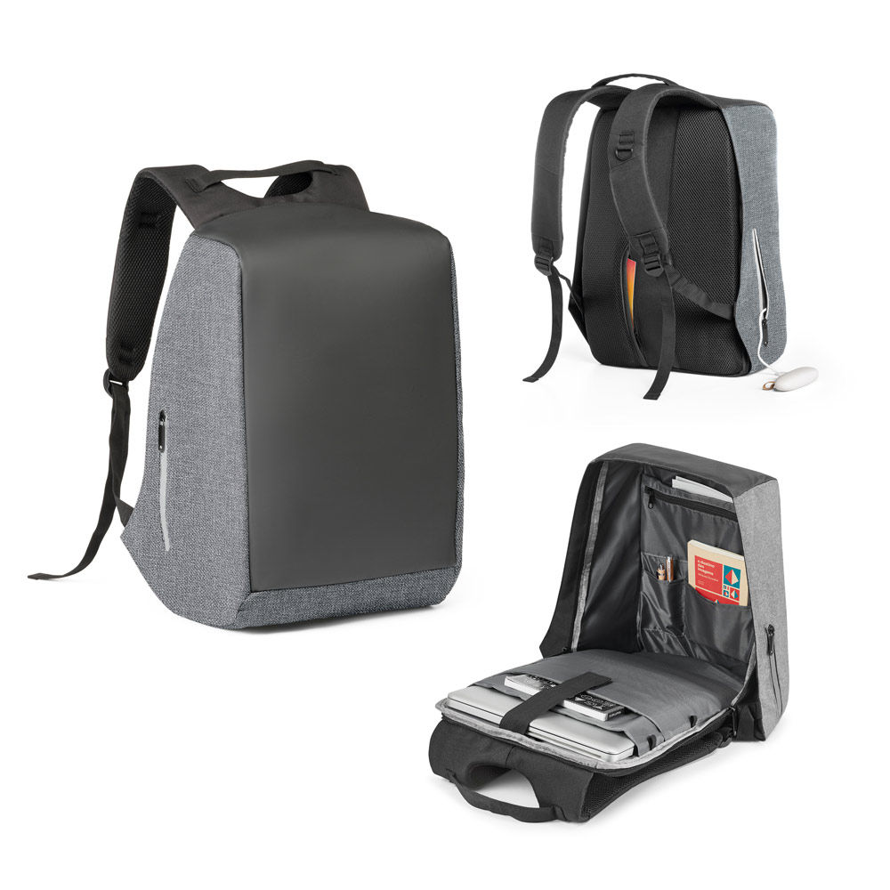 SPBrindes Corporativos - AVEIRO. Mochila para notebook (15'6'') com sistema antirroubo em 900D de alta densidade e tarpaulin