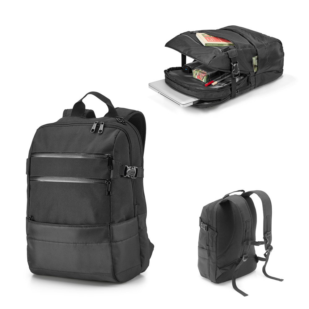 SPBrindes Corporativos - ZIPPERS BPACK. Mochila para notebook (15'6')' em 840D jacquard e 300D (25 L)