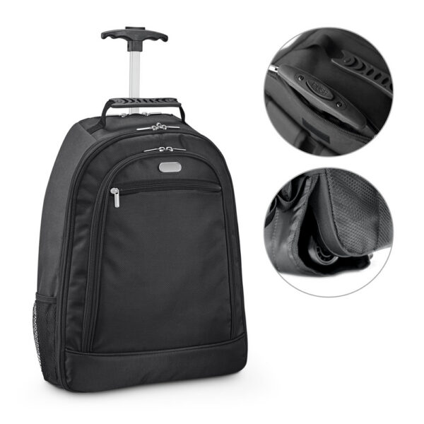 SPBrindes Corporativos - NOTE. Mochila trolley para notebook (15'6'') em 1680D e 300D com 2 rodas (24 L)