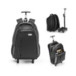 SPBrindes Corporativos - MIAMI. Mochila trolley para notebook (17'') em Nylon 999 impermeável com 2 rodas e sistema de proteç