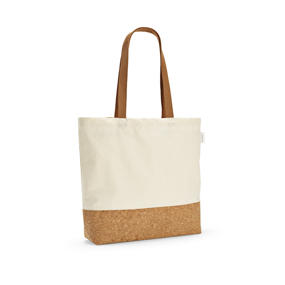 SPBrindes Corporativos - MANAUS CASUAL. Sacola em 70% algodão reciclado e 30% poliéster reciclado (220 g/m²) com fundo em cor