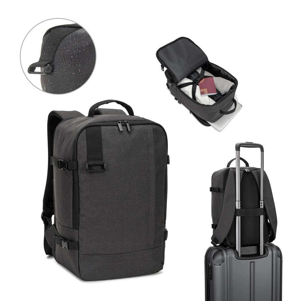 SPBrindes Corporativos - CIES. Mochila desenvolvida para cumprir as dimensões exigidas pelas companhias aéreas em poliéster r
