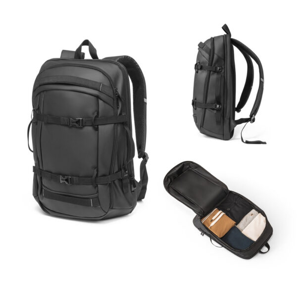 SPBrindes Corporativos - KAMPALA. Mochila para notebook (17'3") em 900D poliéster reciclado de alta densidade com revestiment