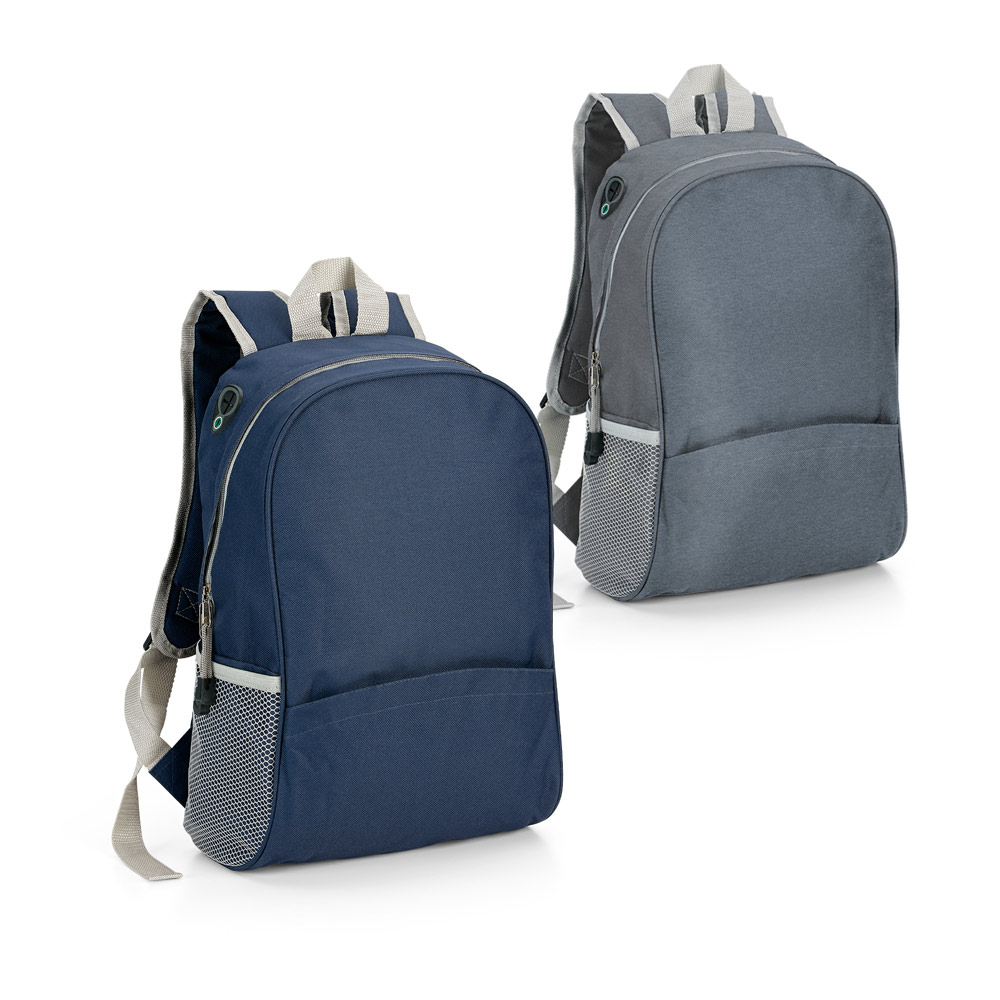 SPBrindes Corporativos - CITY. Mochila em 600D com saída para fone de ouvido (12 L)