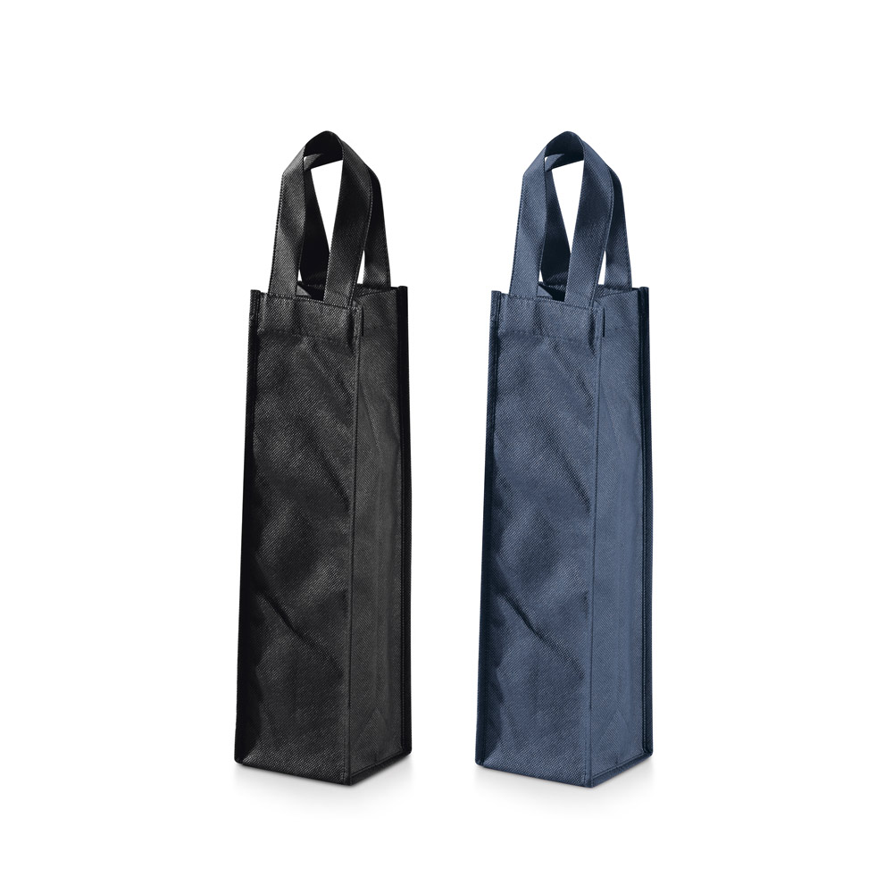SPBrindes Corporativos - BAIRD. Sacola em non-woven para 1 garrafa (80 g/m²)