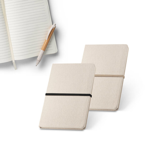 SPBrindes Corporativos - NERVAL. Caderno A5 de capa dura em linho (230 g/m²)