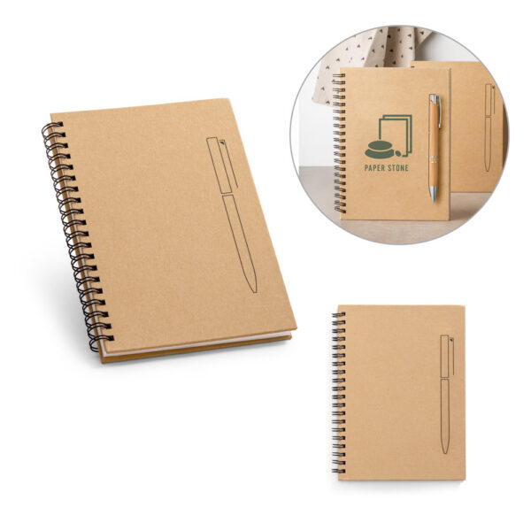 SPBrindes Corporativos - ROCK. Caderno B6 de capa dura em papel kraft (120 g/m²)