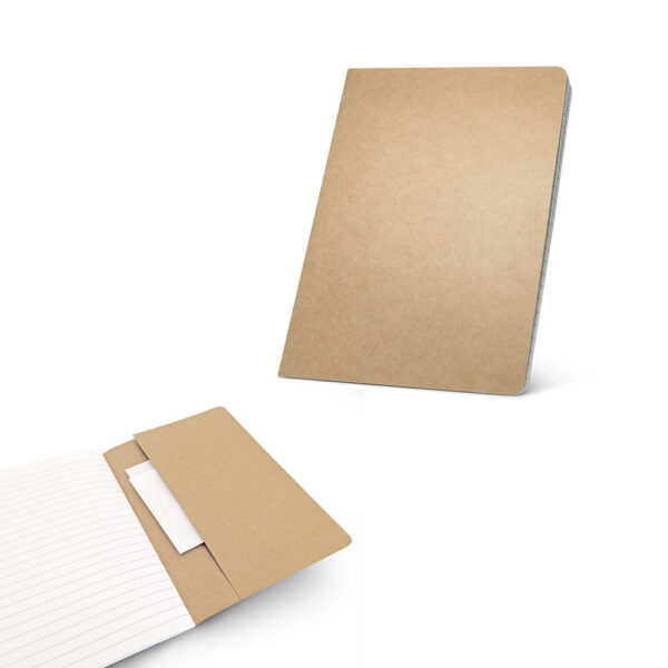 KOSTOVA. Caderno A5 de capa flexível em cartão kraft 100% recicla SPBrindes Corporativos - KOSTOVA. Caderno A5 de capa flexível em cartão kraft 100% reciclado