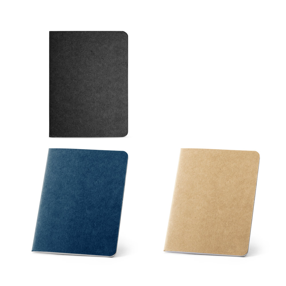 SPBrindes Corporativos - BULFINCH. Caderno B7 de capa flexível em cartão kraft 100% reciclado
