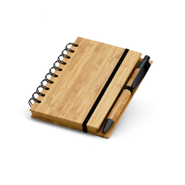 SPBrindes Corporativos - DICKENS A6. Caderno A6 espiral de capa dura em bambu