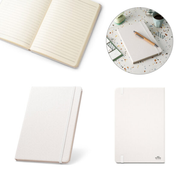 SPBrindes Corporativos - MONDRIAN. Caderno A5 de capa dura em poliéster 100% reciclado