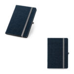 SPBrindes Corporativos - DENIM. Caderno A5 de capa dura em tecido tipo jeans com páginas pautadas
