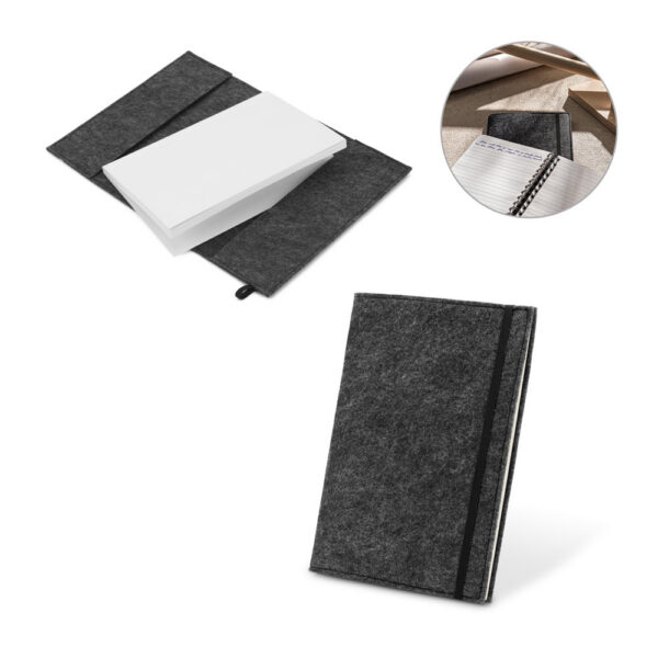 BALDWIN. Caderno A5 com capa em feltro 100% reciclado SPBrindes Corporativos - BALDWIN. Caderno A5 com capa em feltro 100% reciclado