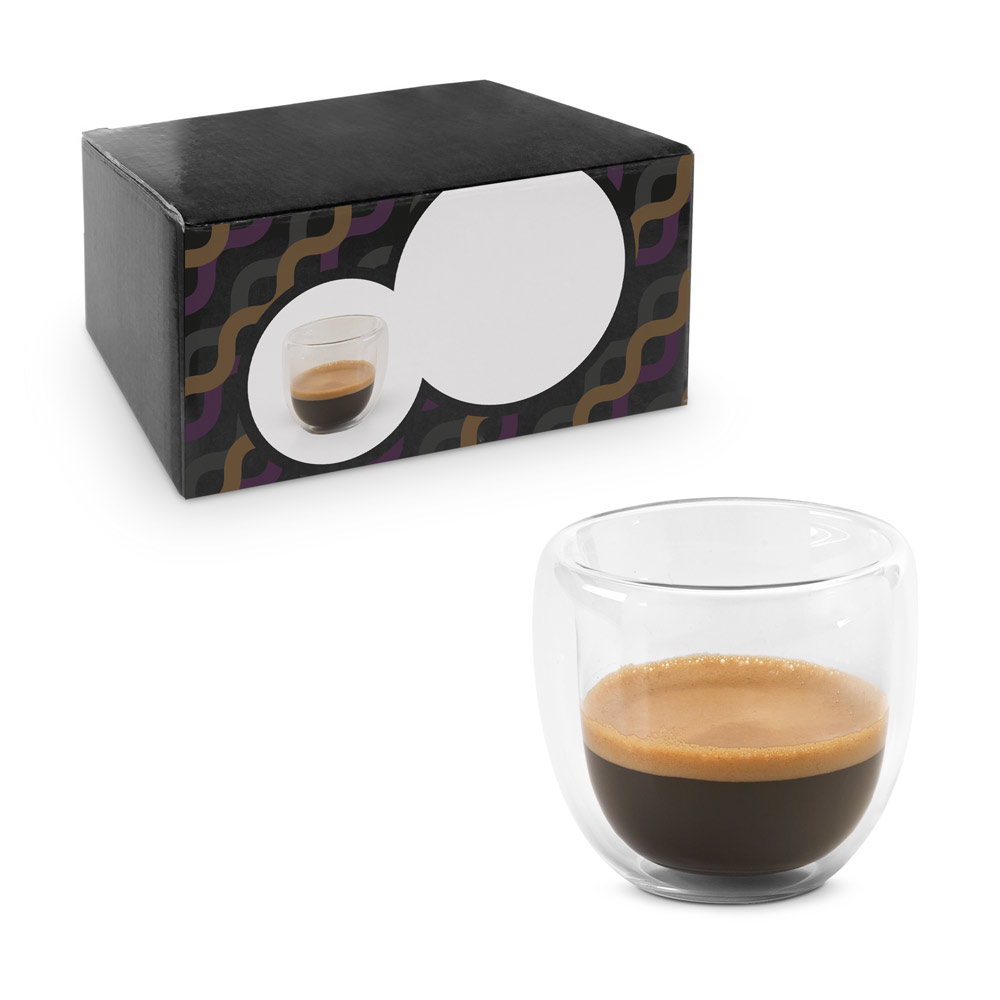 SPBrindes Corporativos - EXPRESSO. Conjunto de café em vidro borossilicato