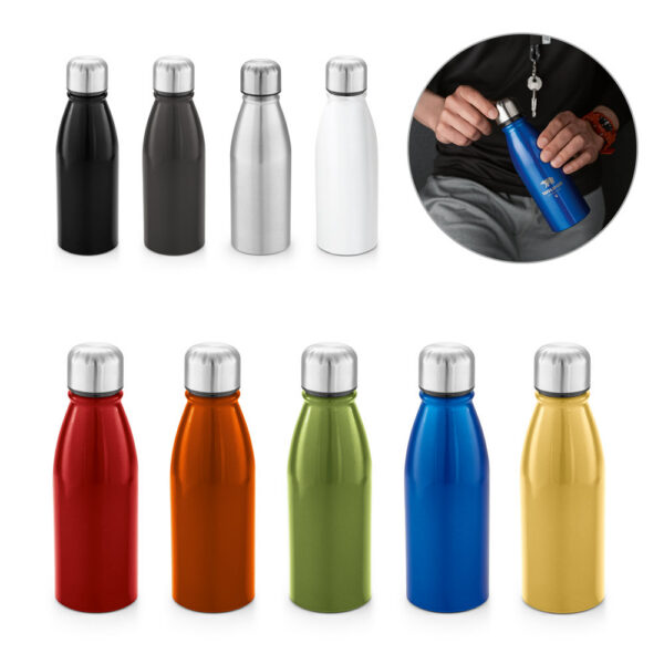 SPBrindes Corporativos - BEANE. Squeeze em alumínio com tampa em aço inox (500 mL)