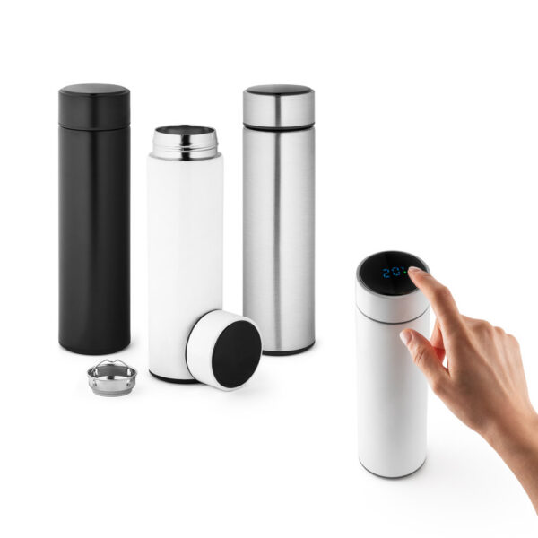 ROSSI. Garrafa térmica em aço inox de parede dupla isolada a vácu SPBrindes Corporativos - ROSSI. Garrafa térmica em aço inox de parede dupla isolada a vácuo