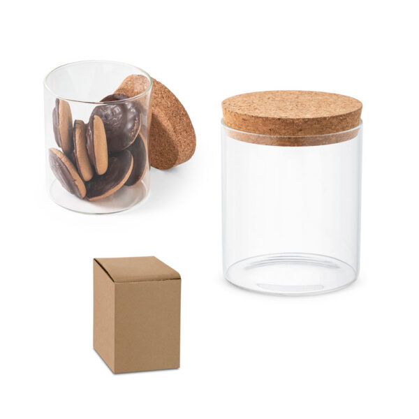 SPBrindes Corporativos - SPICE 700. Frasco em vidro borosilicato com tampa de cortiça 700 mL