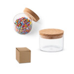 SPBrindes Corporativos - SPICE 380. Frasco em vidro borosilicato com tampa de cortiça 380 mL