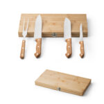 SPBrindes Corporativos - KOERPER. Kit churrasco em caixa bambu com 4 utensílios em aço inox e bambu