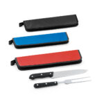 SPBrindes Corporativos - JULLEMIER. Kit churrasco em estojo de 210D com 2 utensílios em aço inox e PP