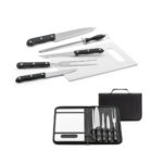 SPBrindes Corporativos - BOTALY. Kit churrasco em estojo de nylon 210D com tábua em PP e 5 utensílios em aço inox e PP