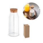 SPBrindes Corporativos - JASMIN 800. Garrafa em vidro borosilicato com tampa de cortiça 800 mL