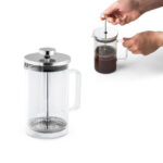 SPBrindes Corporativos - JENSON. Cafeteira em vidro borossilicato com tampa em aço inox (600 mL)