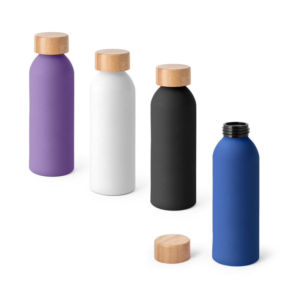 SPBrindes Corporativos - QUETA SOFT. Squeeze em alumínio com acabamento emborrachado (550 mL)