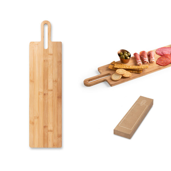 CARAWAY LONG. Tábua de servir aperitivos em bambu com pega | SPBr SPBrindes Corporativos - CARAWAY LONG. Tábua de servir aperitivos em bambu com pega