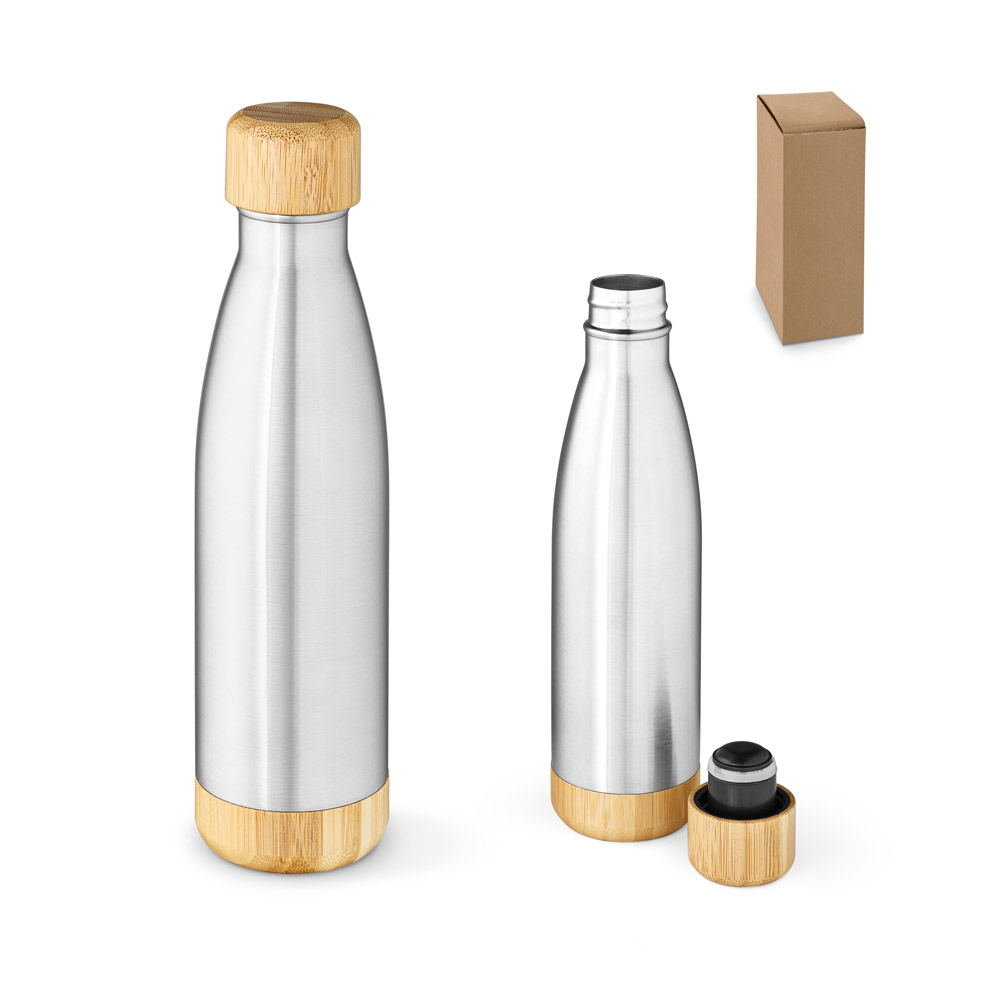 SPBrindes Corporativos - BROMELL 800. Garrafa térmica em aço inox 90% reciclado de parede dupla isolada a vácuo (800 mL)