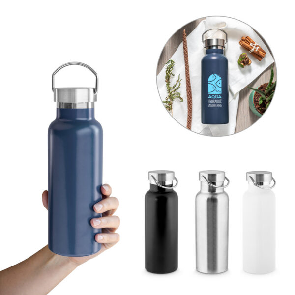 DUPLANTIS. Garrafa térmica em aço inox 36% reciclado de parede du SPBrindes Corporativos - DUPLANTIS. Garrafa térmica em aço inox 36% reciclado de parede dupla isolada a vácuo (810 mL)