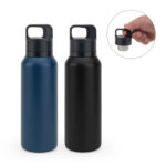 SPBrindes Corporativos - NICKLAUS. Garrafa térmica em aço inox 91% reciclado com parede dupla isolada a vácuo (590 mL)