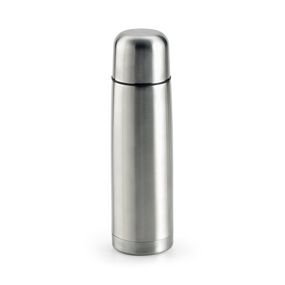SPBrindes Corporativos - KARPOV. Garrafa térmica em aço inox de parede dupla isolada a vácuo (500 mL)