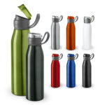 SPBrindes Corporativos - KORVER. Squeeze em alumínio com tampa flip flop em AS e PP (650 mL)